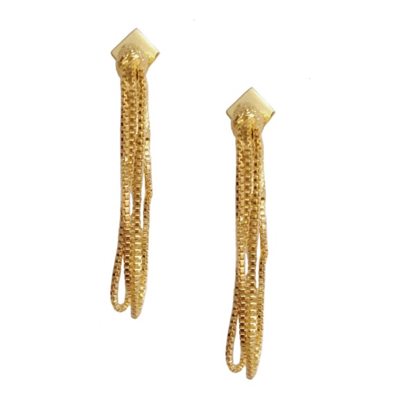 ALEXIS BITTAR • Gold Snake Chain Hoop Earrings - Picture 3 of 5